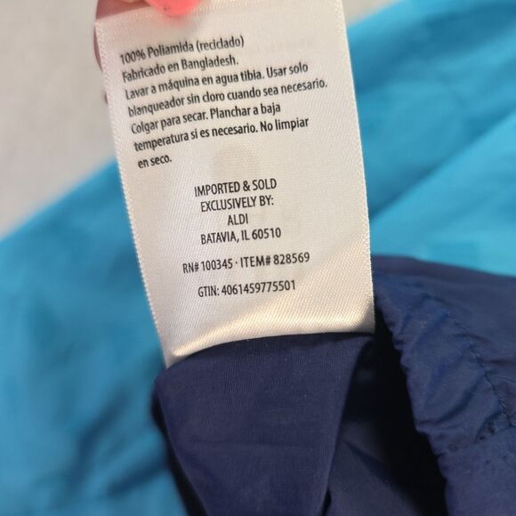 Aldi Gear Windbreaker Full Zip Hooded Jacket 2024 Unisex Size Med Pockets Blue - Picture 11 of 11